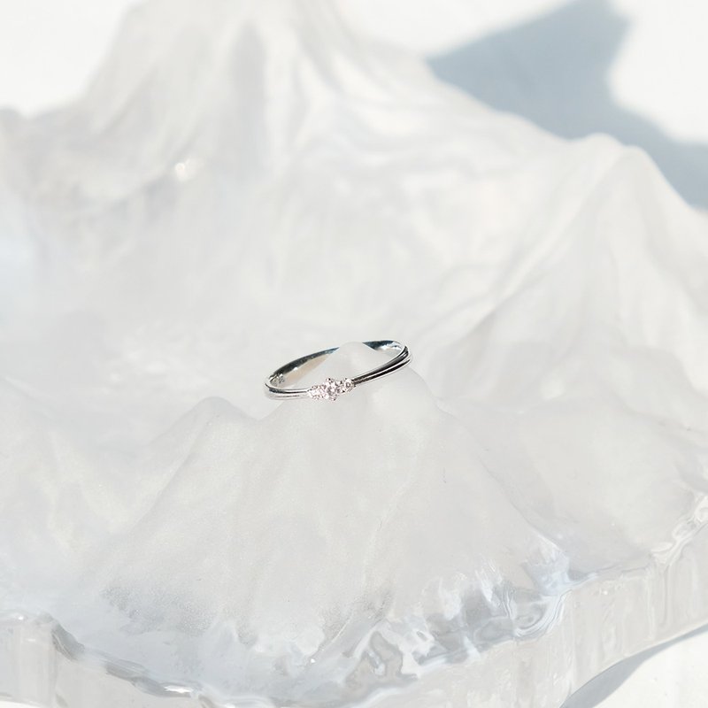 三钻锆石戒 - 纯银戒 - 戒指 - 纯银 银色