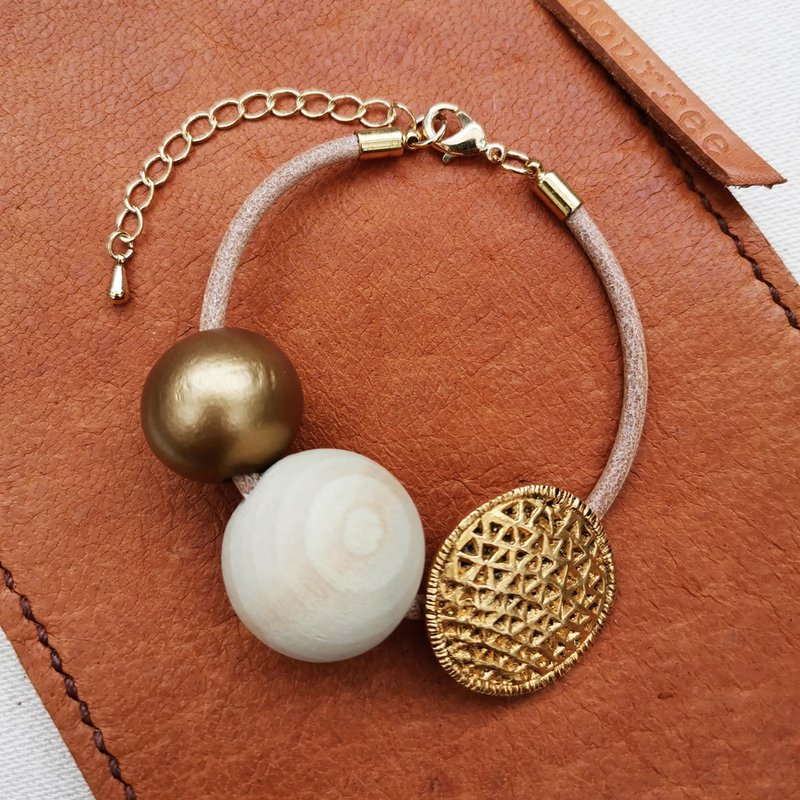 风落形物 皮革手链 织巢 - 手链/手环 - 铜/黄铜 金色