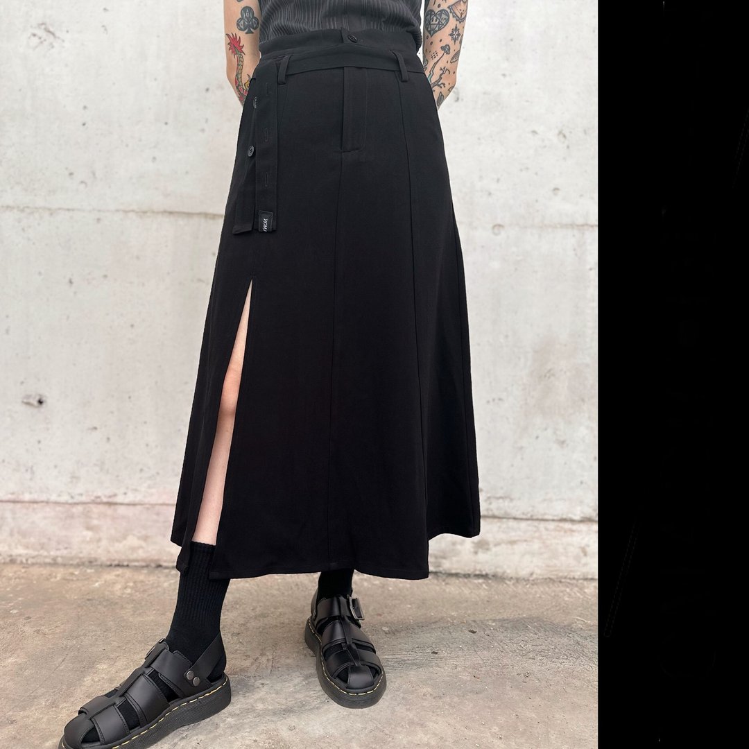 小山开衩裙 - 裙子 - 其他人造纤维 黑色