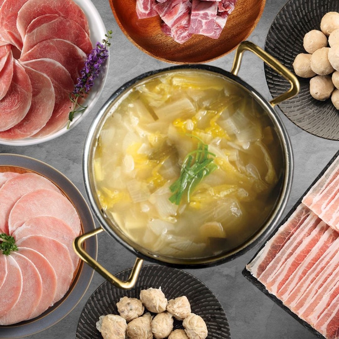 【快速出货】香草猪 酸菜白肉火锅组(肉片/丸子/汤底一组购齐) - 其他 - 其他材质 