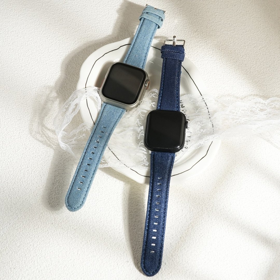APPLE WATCH - INDIGO TICKS 丹宁牛仔 苹果表带 - 表带 - 棉 