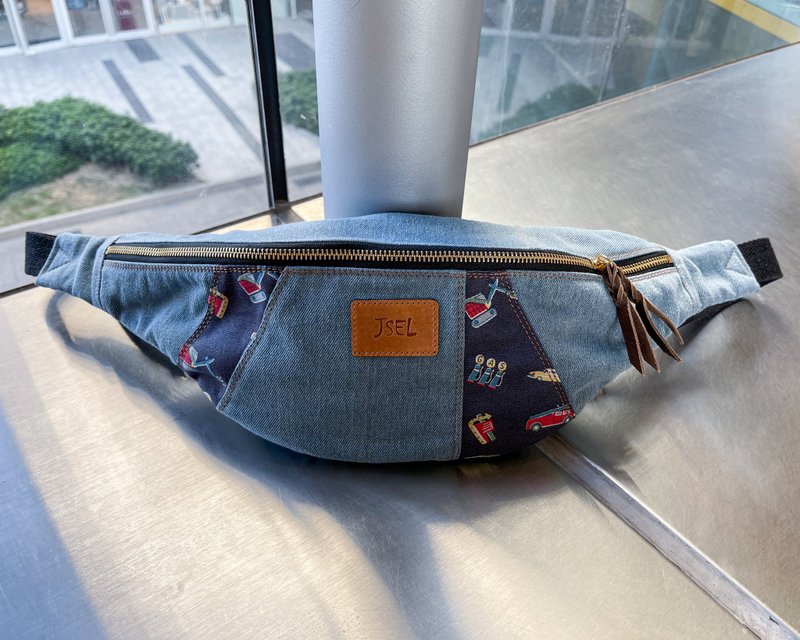 牛仔斜跨包(男女款) - 侧背包/斜挎包 - 棉．麻 