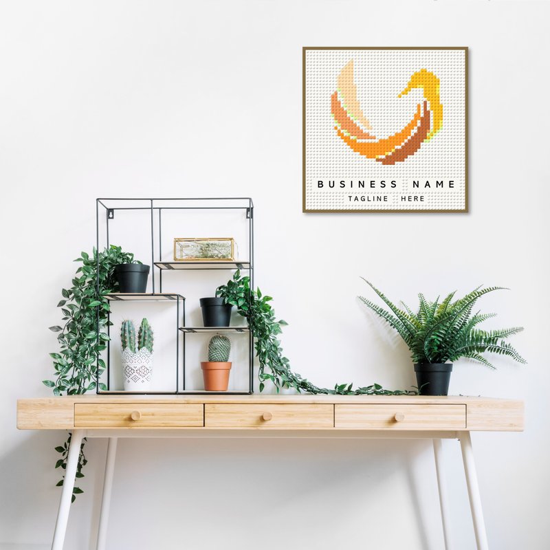 【定制 • LOGO】标准尺寸积木挂画 抽象画 客制化礼物 - 海报/装饰画/版画 - 塑料 粉红色