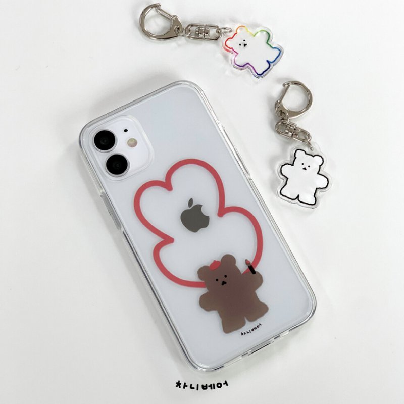 韩国文创 Chanibear 手机壳 -jellhard，红心 舒适的使用和保护 - 手机壳/手机套 - 塑料 红色