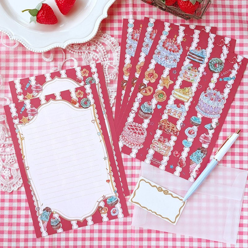 信纸组 甜点系列 - 信封/信纸 - 纸 