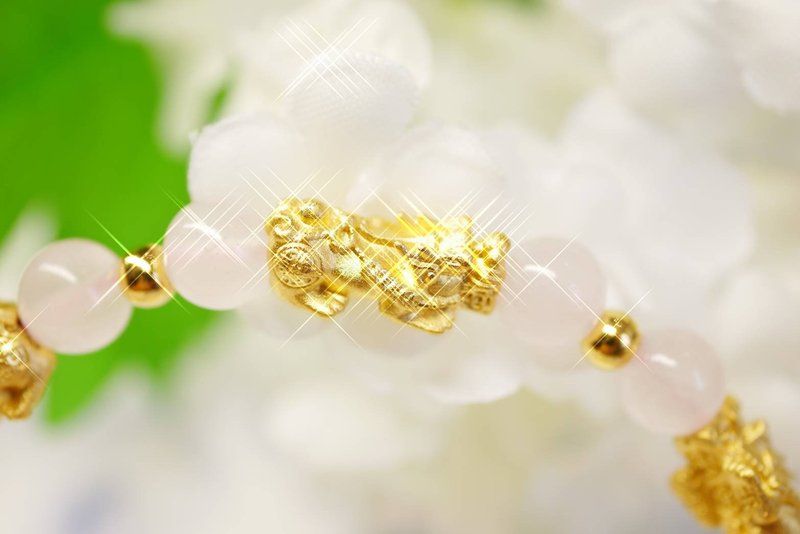 招财开运貔貅-(事事顺利版)-招财 纳福 旺业绩 - 手链/手环 - 24k 金 金色
