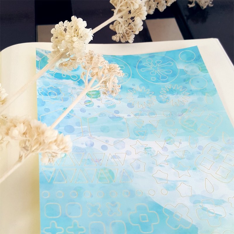 浅意识 手帐万花筒贴纸 刀模贴纸 - 贴纸 - 纸 蓝色