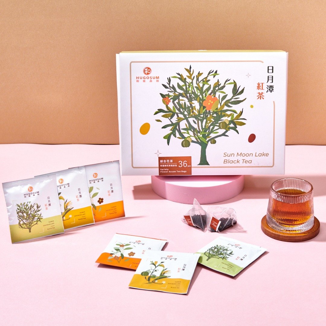 HUGOSUM 和菓森林日月潭经典阿萨姆综合花茶三角立体茶包 36 入 - 茶 - 其他材质 粉红色