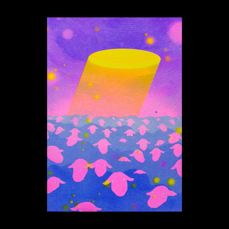 噩梦小咩咩 Riso 印刷 Poster 原创独立海报 漫画 怪兽工坊 - 其他 - 纸 多色