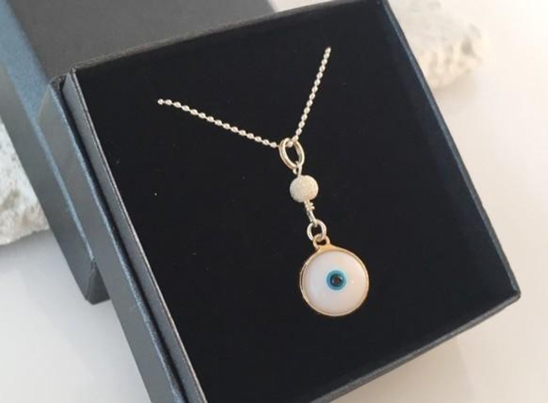 Evil Eye ◆ Evil eye amulet ◆ SV chain pendant - 项链 - 其他金属 