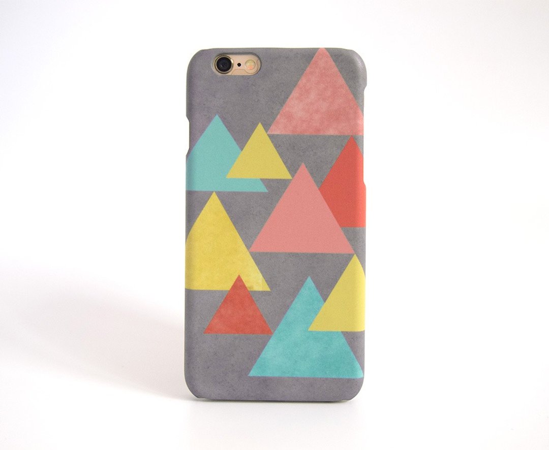 复古几何图形 V.2 iPhone 手机壳 เคสมือถือสามเหลี่ยม - 手机壳/手机套 - 塑料 咖啡色