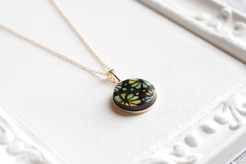 树脂艺术 圆形坠饰・彩虹花 - 项链 - 树脂 蓝色