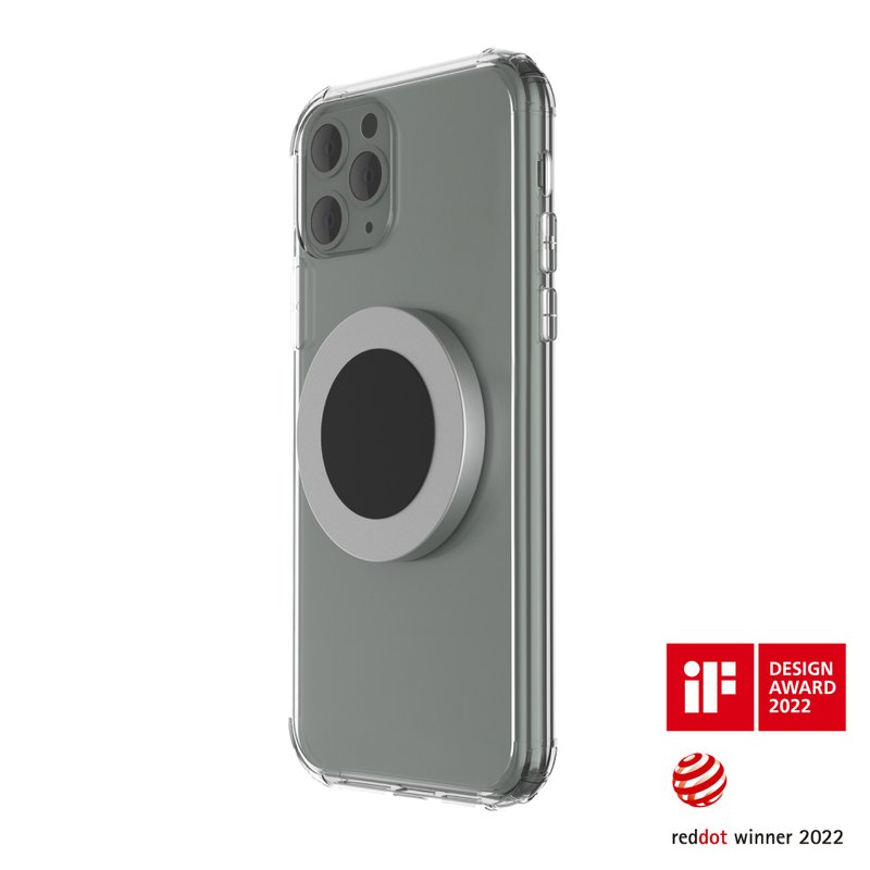 AluDisc mini 铝合金磁吸壁架 (二片装)(通用版) - 手机座/防尘塞 - 铝合金 银色