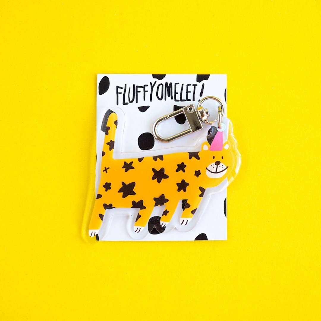Fluffy Omelet - KEYCHAIN / PIN / PHONE GRIP - STAR TIGER - 钥匙链/钥匙包 - 压克力 白色