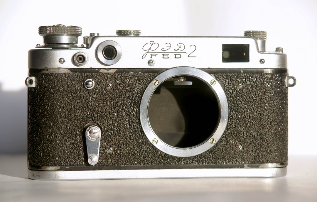 FED-2 rangefinder film camera 35 mm M39 mount USSR body Type C late - 相机 - 其他金属 银色