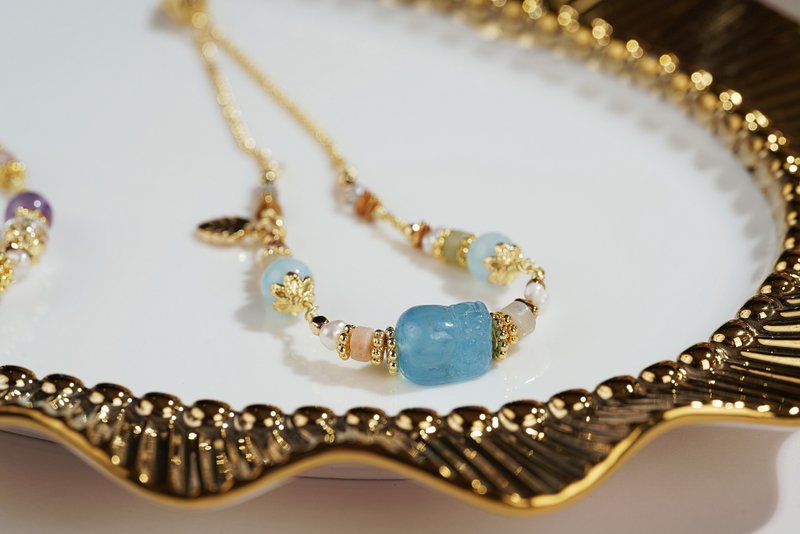 ANJI 加持 | 深海福神 海蓝宝貔貅手链 招财 开运 海蓝 - 手链/手环 - 其他材质 蓝色