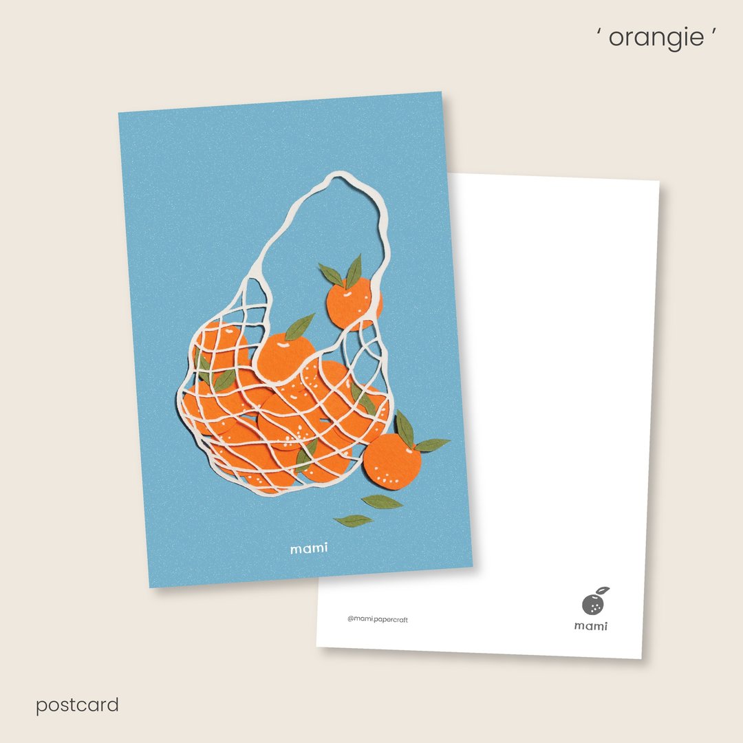 orangie - postcard - 卡片/明信片 - 纸 蓝色