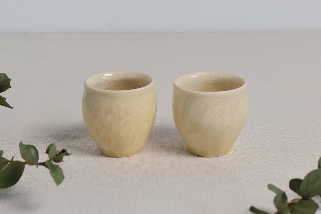 雅黄灰小茶杯 - 茶具/茶杯 - 瓷 