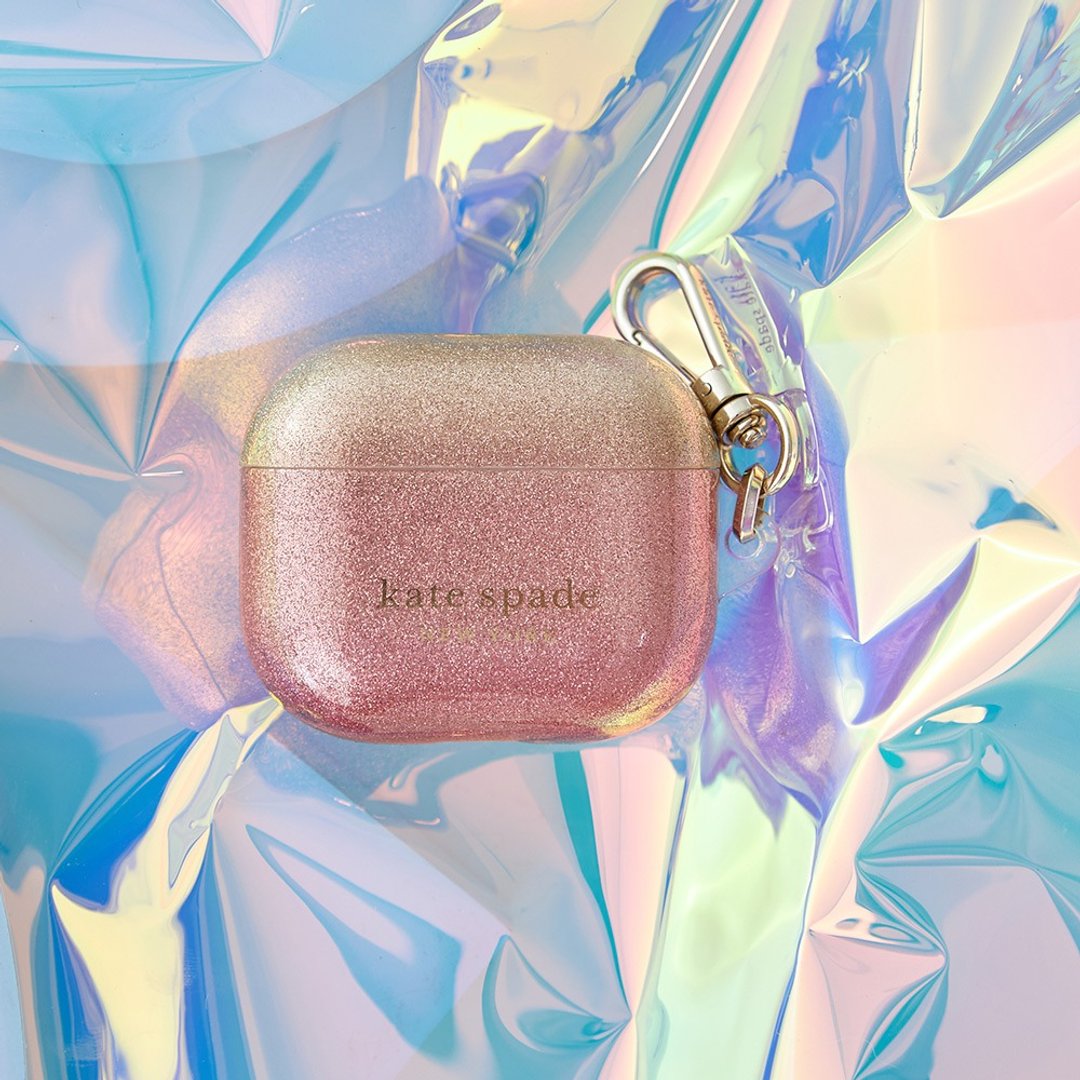 【kate spade】AirPods 3 精品耳机套 渐层红 - 耳机收纳 - 塑料 红色