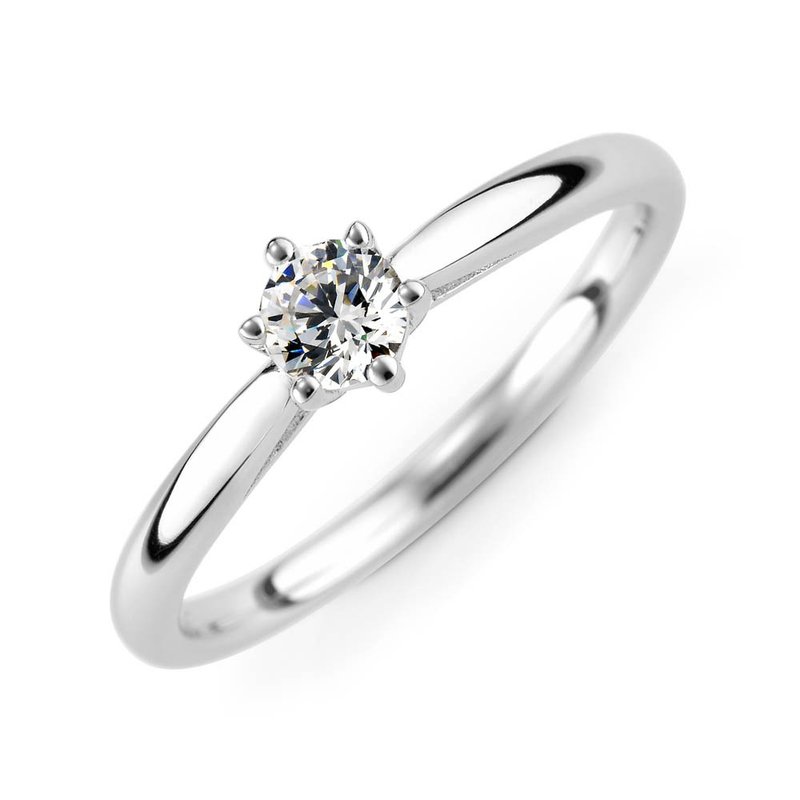 ::免费刻字::小幸运 求婚钻戒-白金(铂金)/30分钻石 - 戒指 - 贵金属 银色