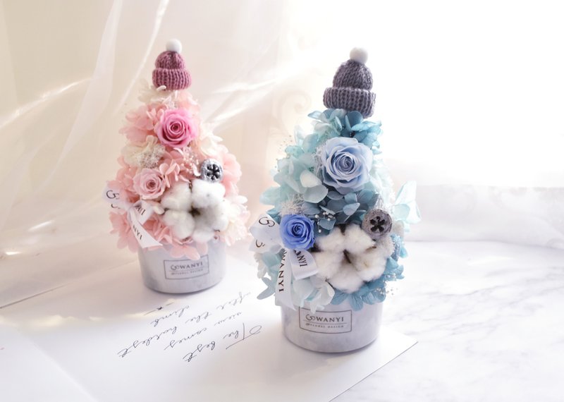 绣球梦幻圣诞树 干燥花 圣诞节 交换礼物 送礼 圣诞礼物 附包装教 - 干燥花/捧花 - 植物．花 粉红色