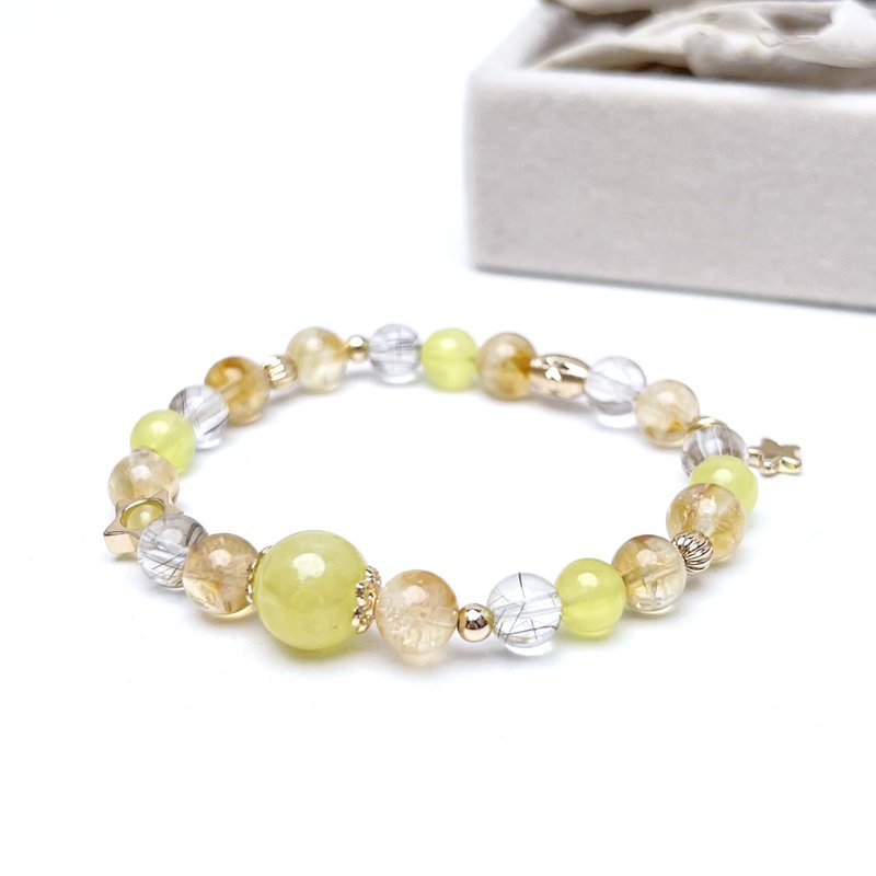 闪耀。手串 招财 转机 疗愈 高频水晶 l 金葡萄 黄阿赛 银发晶 l - 手链/手环 - 宝石 多色