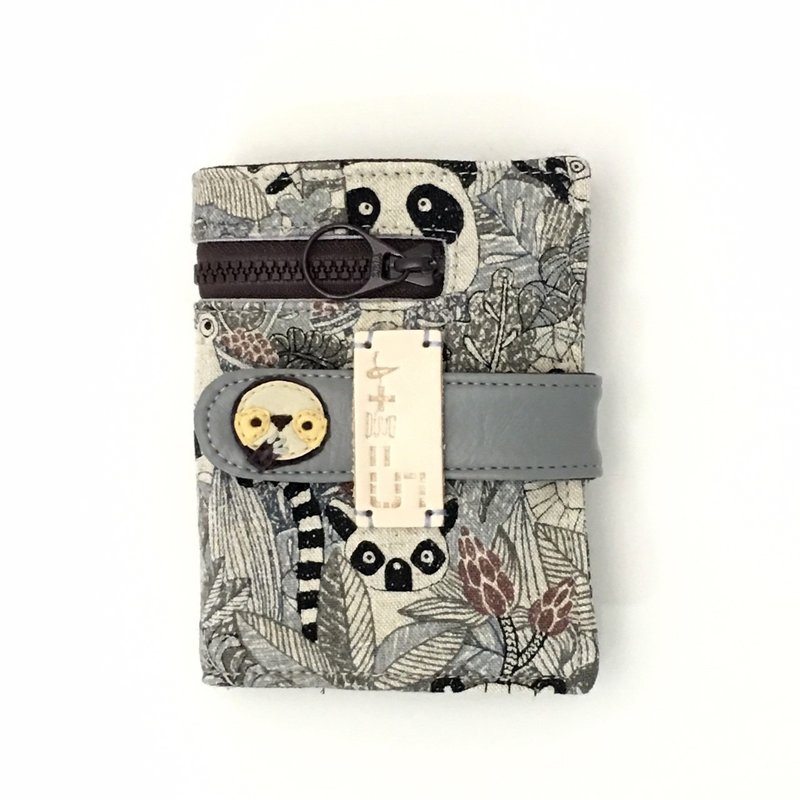 *非洲躲猫猫树懒 布短夹* - 皮夹/钱包 - 棉．麻 银色