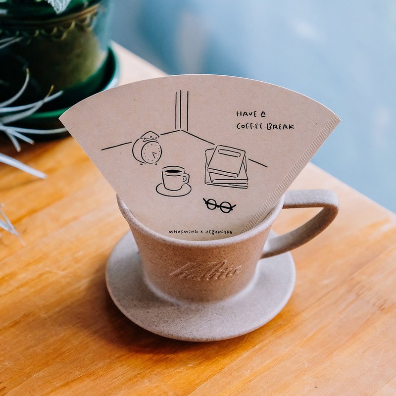 WHOSMiNG × 手纸社 - 滤纸卡片 HAVE A COFFEE BREAK - 卡片/明信片 - 纸 白色