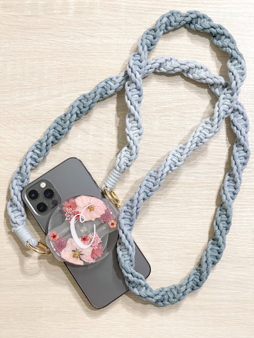 定制化 自订名字【押花电话挂绳】手机挂绳 - 手机配件 - 塑料 