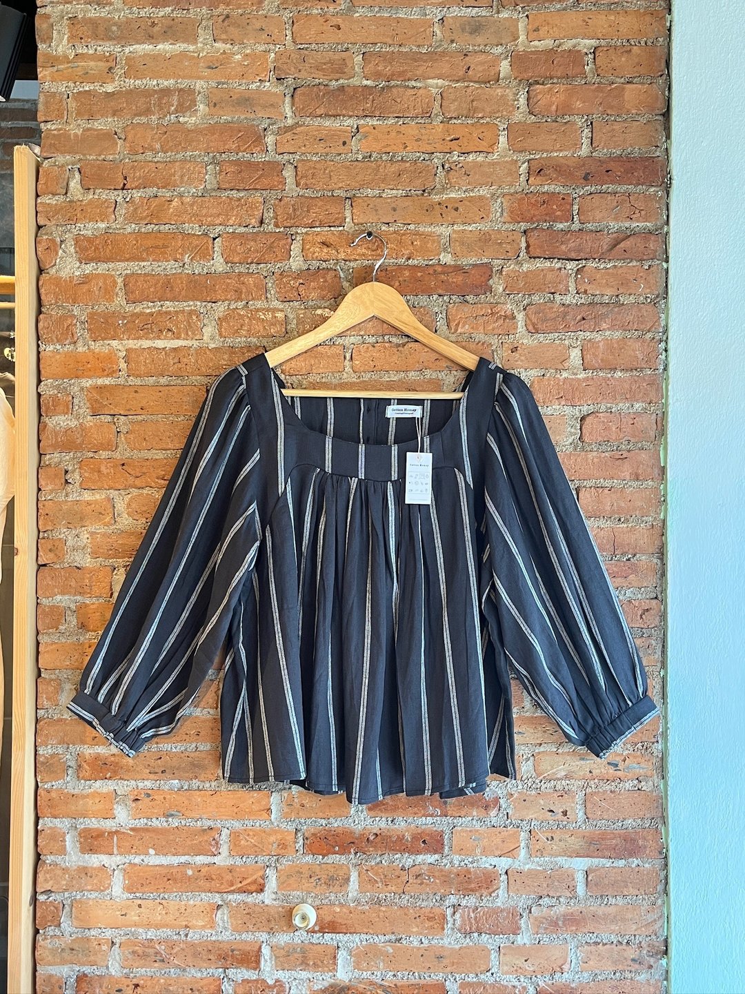 Manuka oversized long sleeve shirt Lightweight muslin fabric - 女装上衣 - 棉 灰色