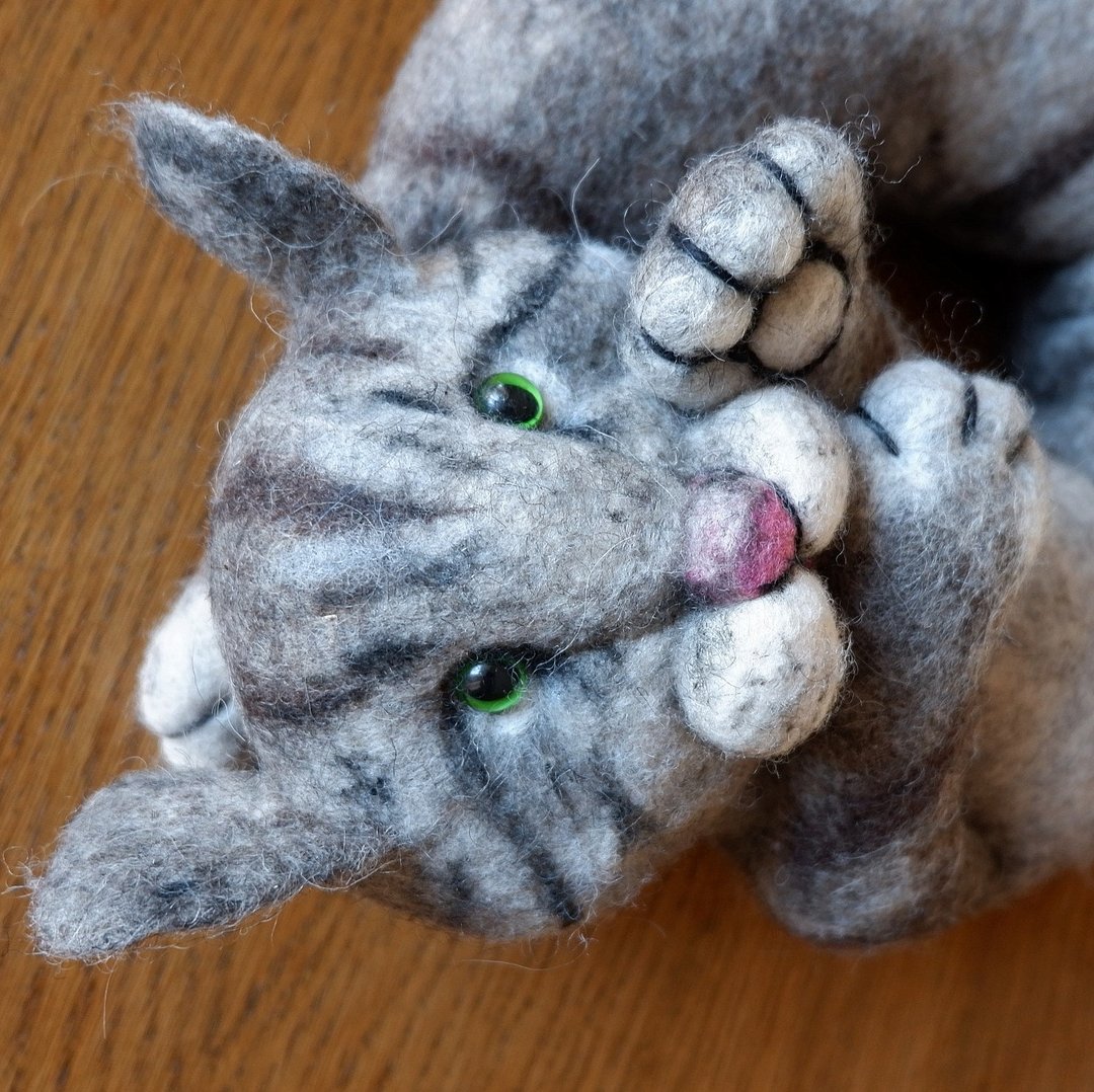 猫咪旅行枕头 软玩具 - 玩具/玩偶 - 羊毛 灰色