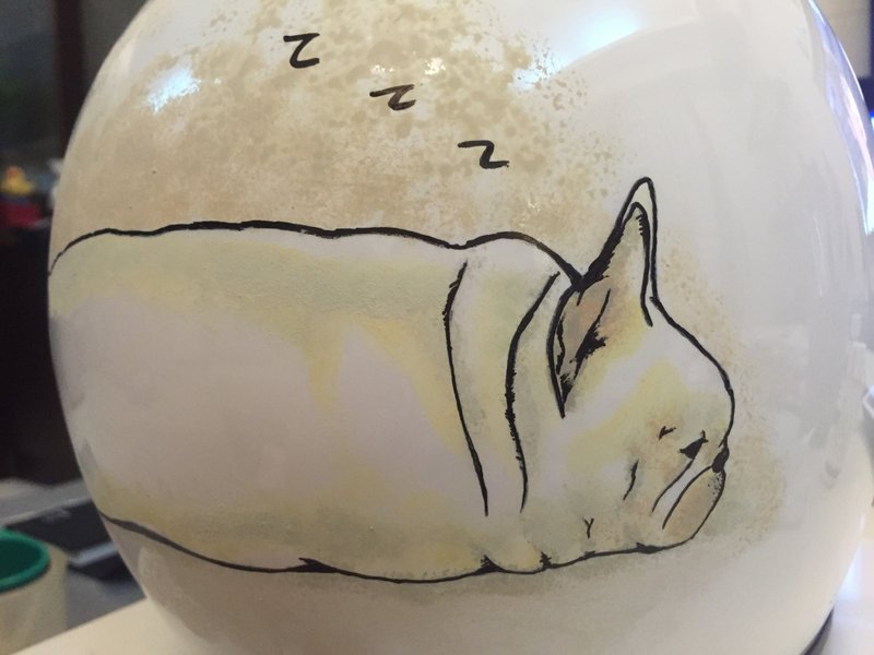 手绘疯 手绘 狗狗 猫猫 安全帽 彩绘 纪念 礼物 生日 情人节 - 订制画像 - 其他材质 多色