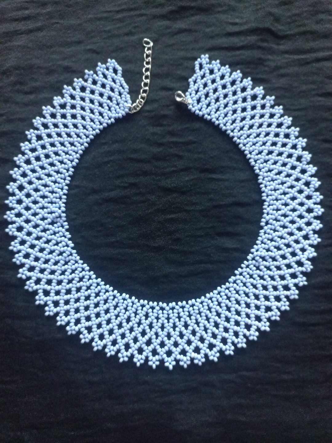 Ukrainian necklace beads monotone blue handmade jewelry - 项链 - 琉璃 蓝色