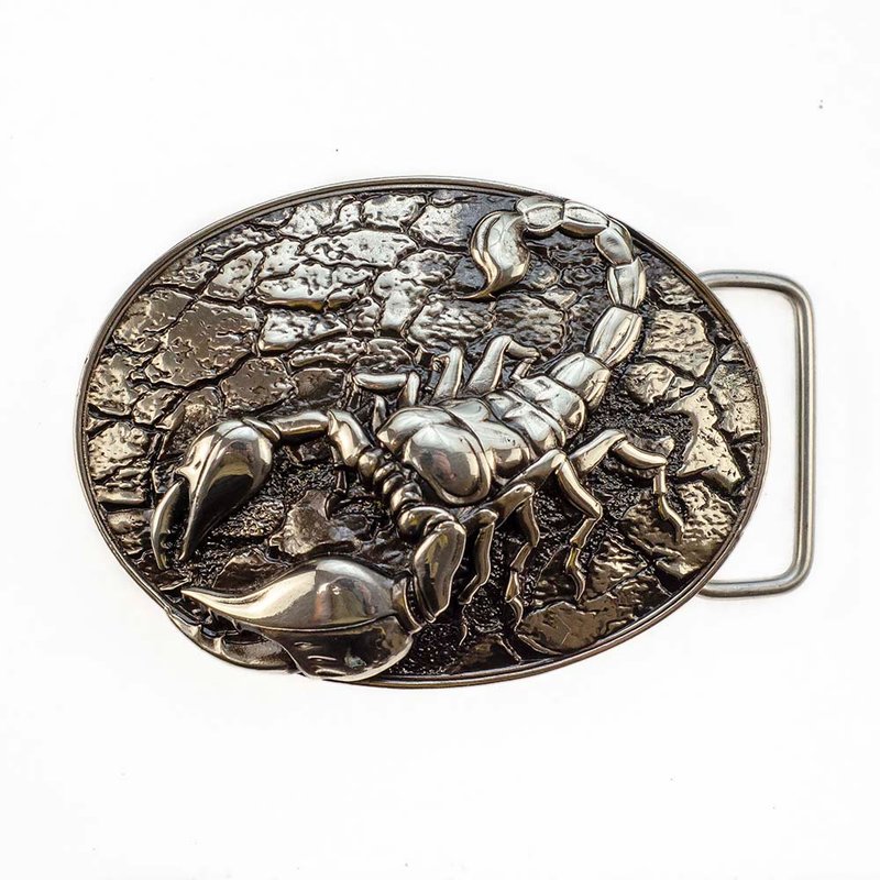 Scorpion soild german silver belt buckle, Arachnid nickel silver belt accessory - 皮带/腰带 - 其他材质 银色