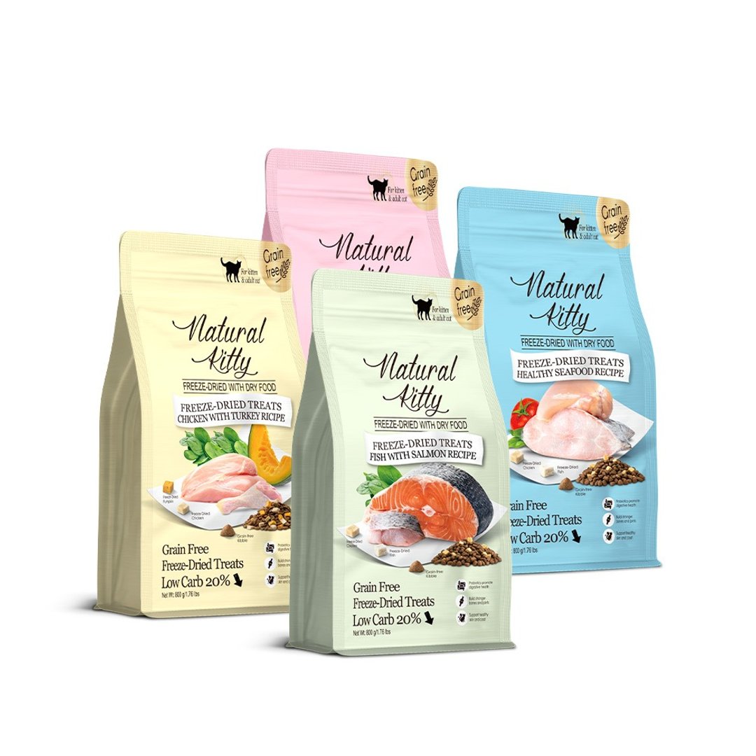 猫主食 | 自然小猫 | 低碳无谷冻干粮 | 碳水低于20% | 800g - 猫罐头/鲜食 - 其他材质 