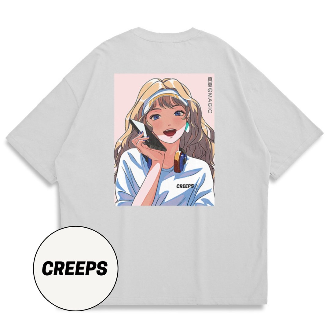 【CREEPS】真夏のMAGIC 宽松重磅印花T恤 210g - 男装上衣/T 恤 - 棉．麻 多色
