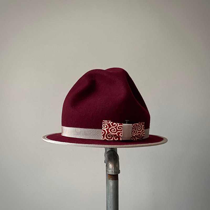 HYOKOU 山岩帽-酒红色 - 帽子 - 羊毛 红色