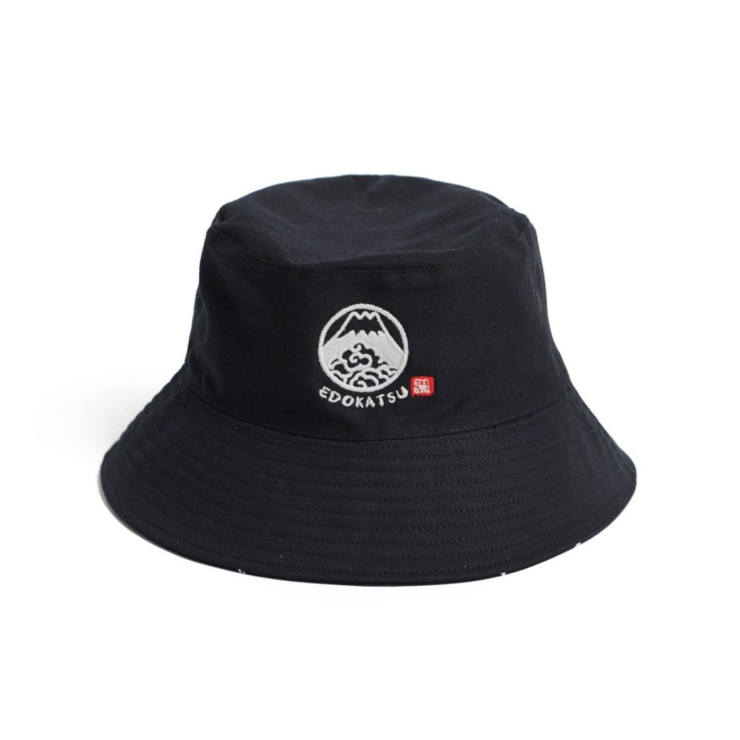 江户胜 日系 中性 富士山LOGO双面渔夫帽(丈青色) #帽子#配件 - 帽子 - 棉 蓝色