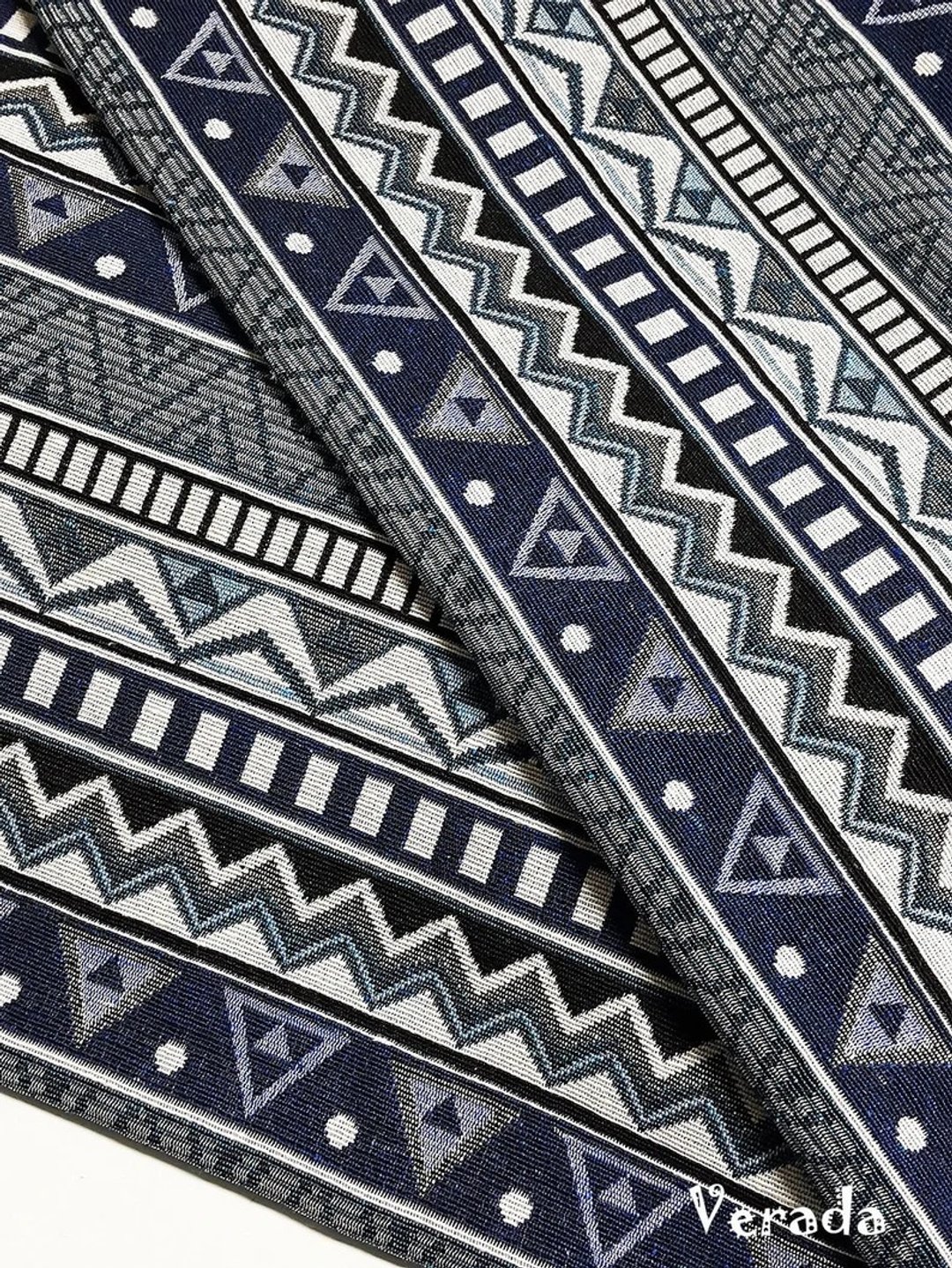 Indigo Blue Tribal Fabric Thai Woven Fabric Craft Supplies Textile 1/2 yard - 编织/刺绣/羊毛毡/裁缝 - 其他材质 蓝色