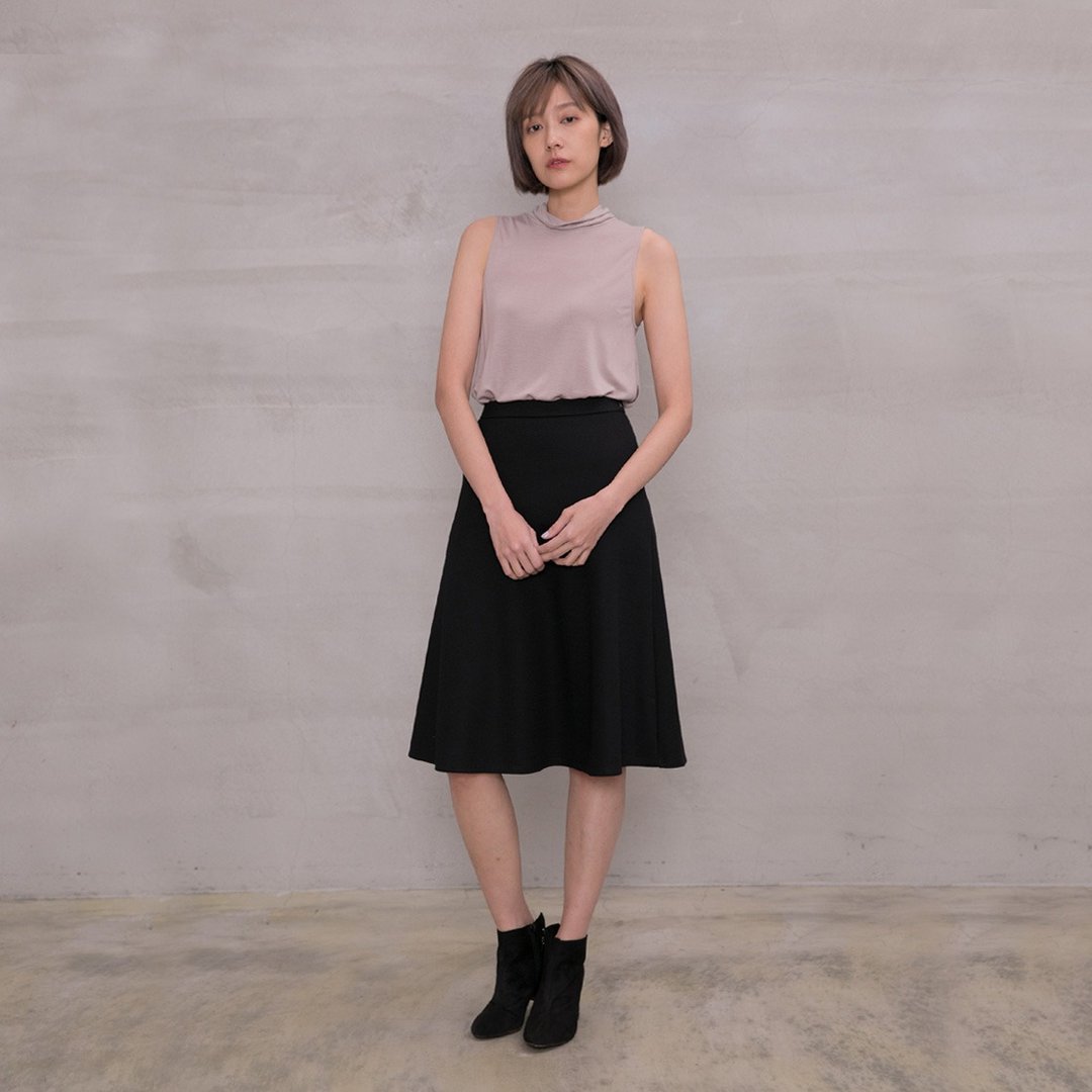 优雅女伶毛料小圆裙 Exquisite Wool Circular Skirt - 裙子 - 羊毛 黑色
