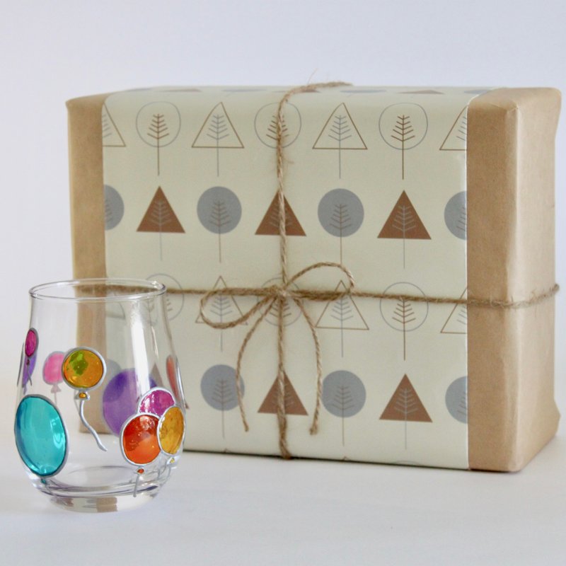 【手作圣诞礼物】日系七彩气球浪漫马卡龙色手绘玻璃杯/笔筒 - 咖啡杯/马克杯 - 玻璃 多色