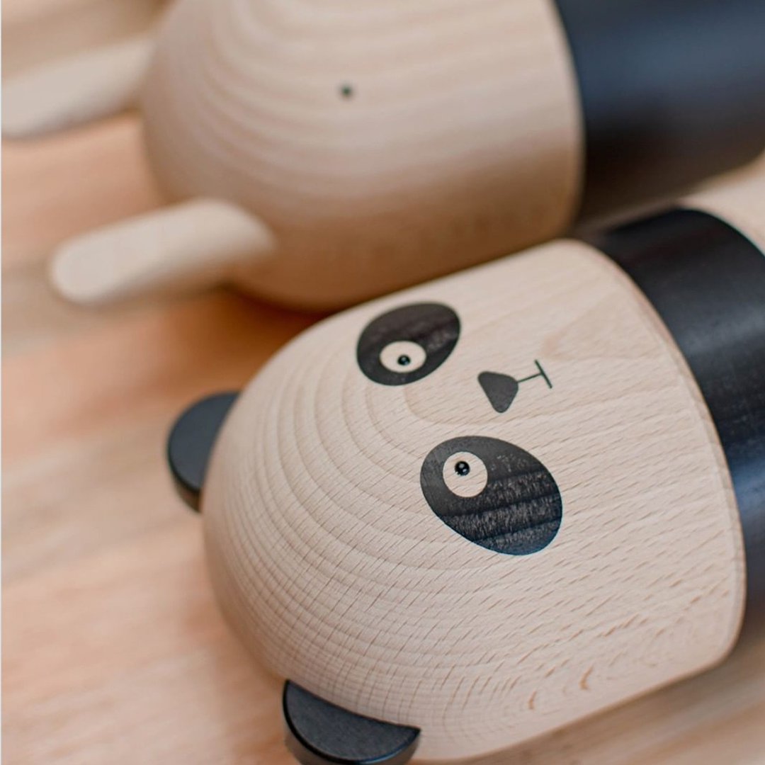 原木存钱筒 / Panda熊猫 - 储蓄罐 - 木头 多色