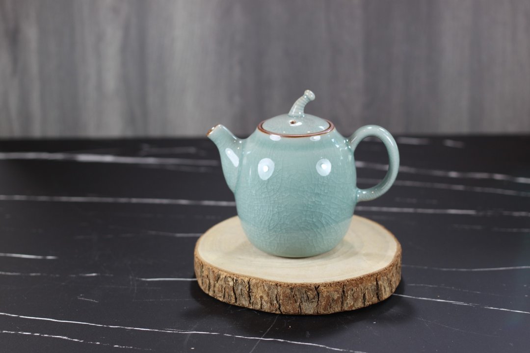【中秋心意】哥窑 冰裂纹 节纽茶壶 莺歌陶艺名家叶敏祥作品 - 茶具/茶杯 - 瓷 