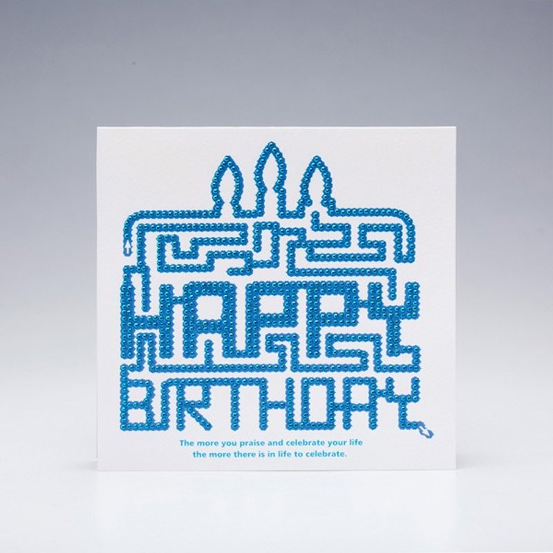 【GFSD】水钻精品-手工生日卡-迷宫 - 卡片/明信片 - 纸 白色