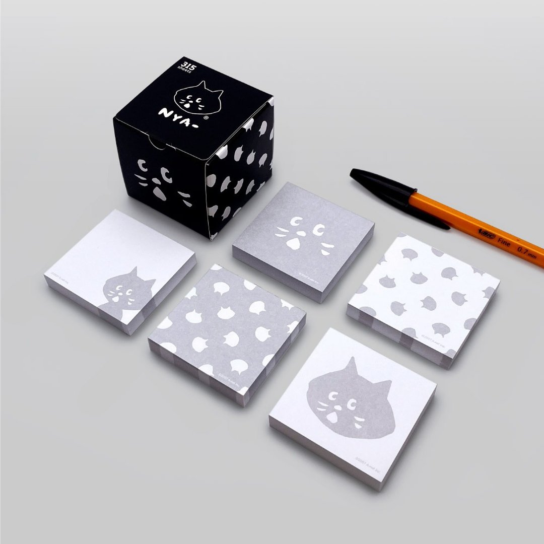 JzFun / NYA- 方块便条纸(表情) - 便条纸/标签贴 - 纸 黑色