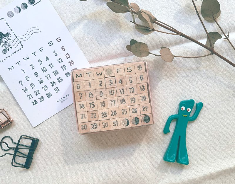 迪梦奇 Day By Day 月历印章组 - 手写中空 - 印章/印台 - 木头 多色