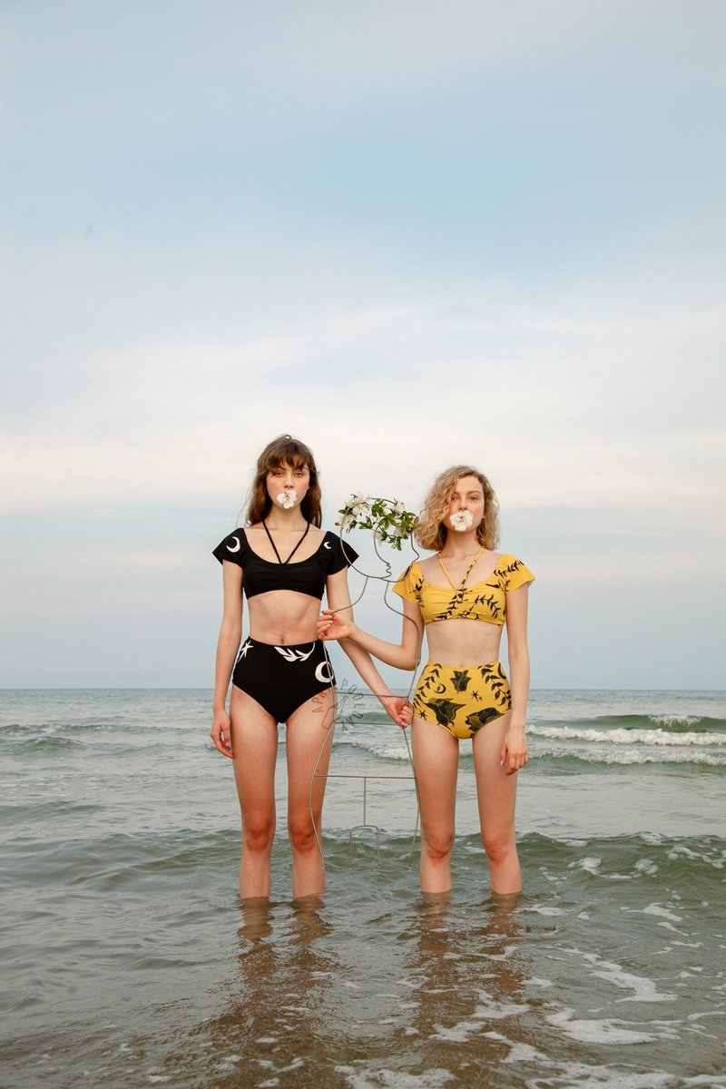 Aprilpoolday Swimwear / ARIES / Black Moon - 女装泳衣/比基尼 - 其他材质 黑色