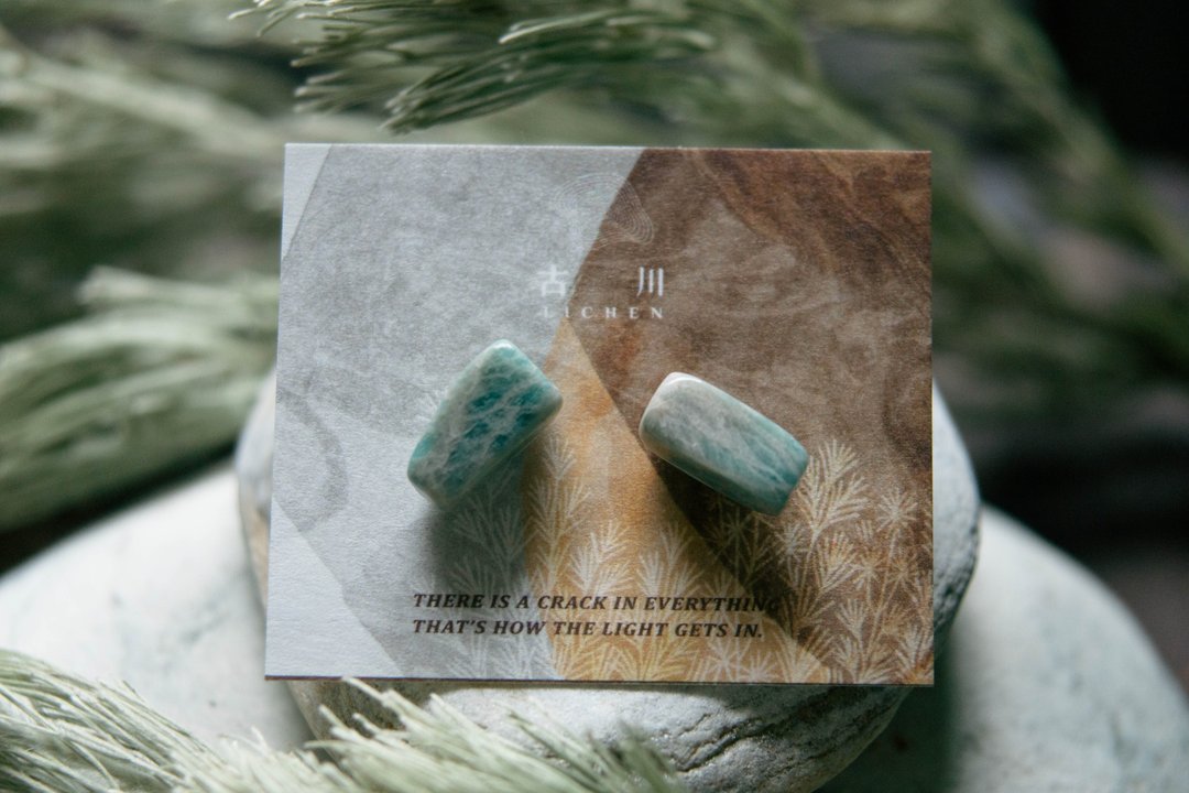 CRACK | 矿物系耳环 |  EARRINGS - 耳环/耳夹 - 玉石 蓝色