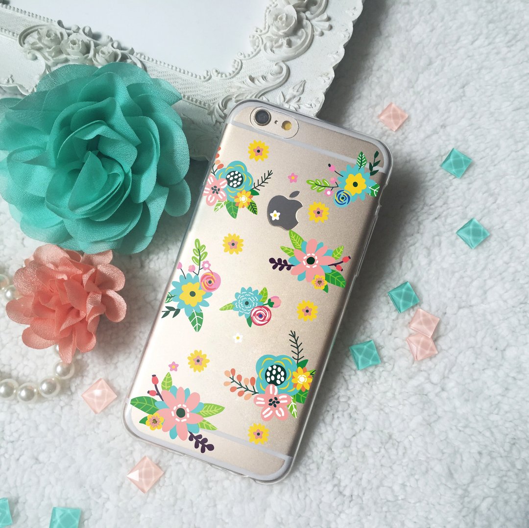 花朵 透明果冻手机壳软壳保护壳保护套 iPhone XS 8 8+ 7 7+ Plus - 手机壳/手机套 - 硅胶 透明