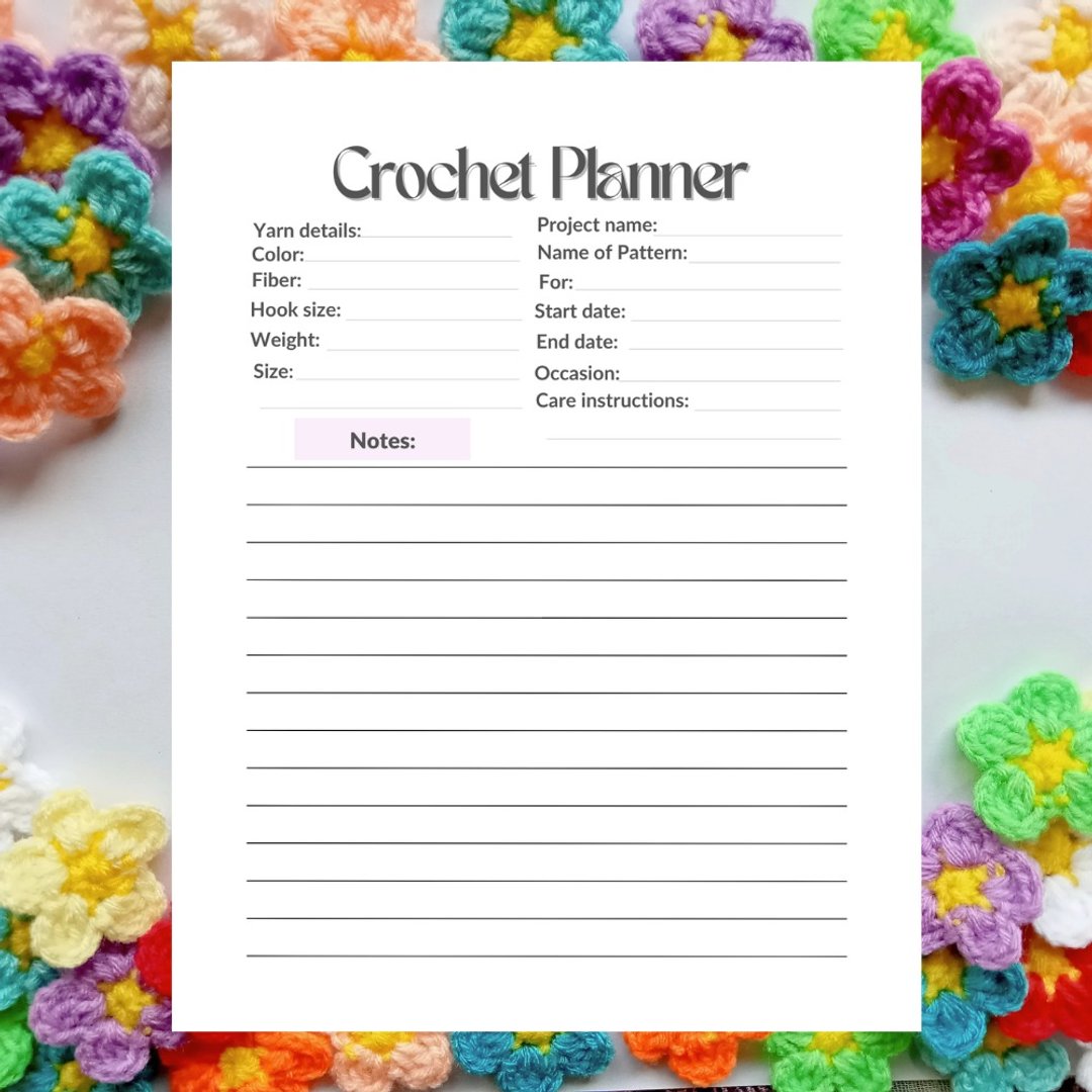 Digital File Crochet Planner To do list Downloadable File PDF Print 8.5x11 inch - 其他数码商品 - 其他材质 